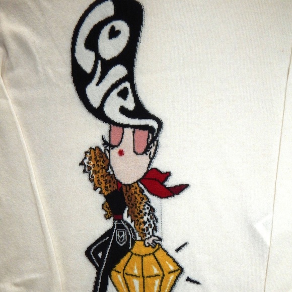 Love Moschino Pullover Sweater Dress Girl on Diamond Made in ITALY Ivory NWT - Picture 4 of 10